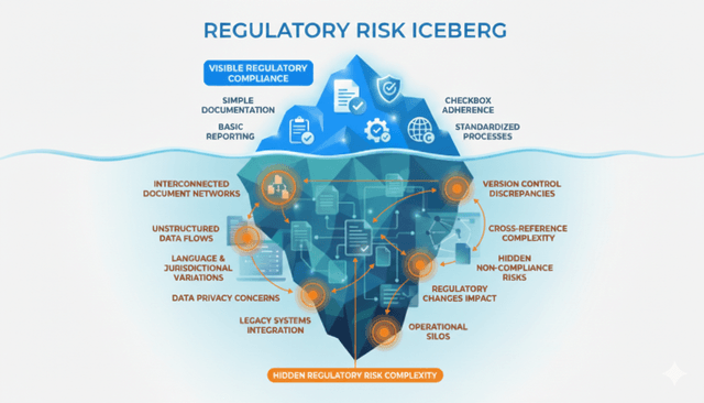 Diagram showing visible and hidden regulatory disclosure risks - iceberg principle